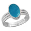 Certified Turquoise Firoza 4.8cts or 5.25ratti 92.5 Sterling Silver Adjustable Ring