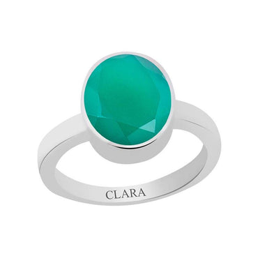 Certified Green Onyx Haqiq Elegant Silver Ring 7.5cts or 8.25ratti