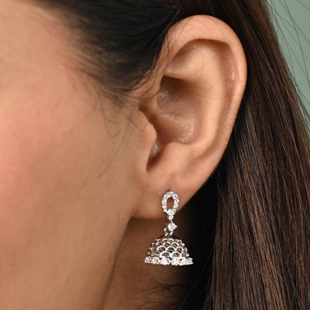 Silver Kshiti Jhumki Earrings