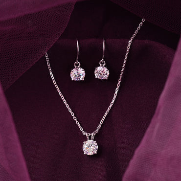 Silver Carla Solitaire Jewellery Set