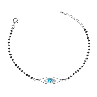 CLARA 925 Sterling Silver Topaz Hand Mangalsutra Bracelet