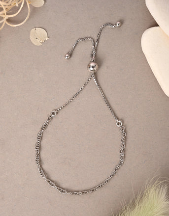 CLARA 925 Pure Silver Rope Chain Bracelet