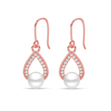 Silver Kashm Freshwater Pearl Drop Earrings