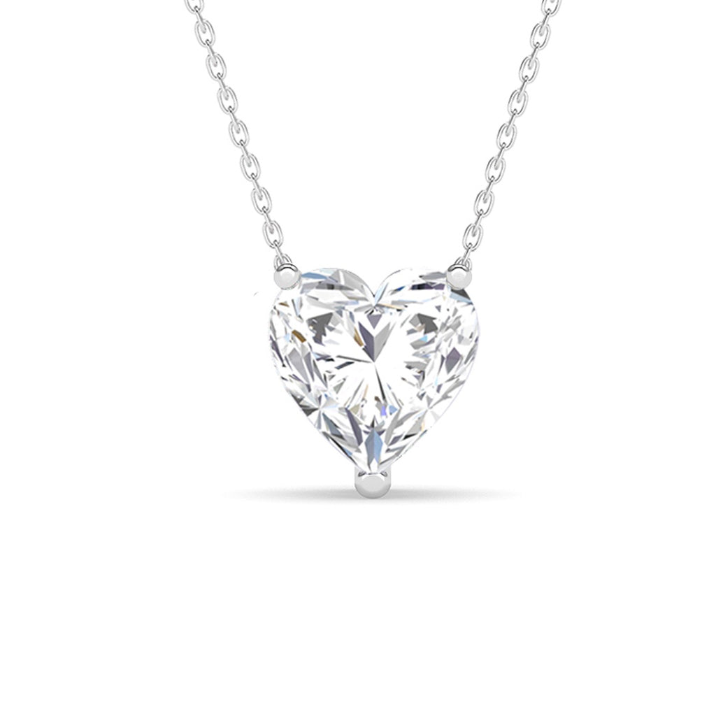 Silver Heart's Desire Solitaire Pendant Chain 