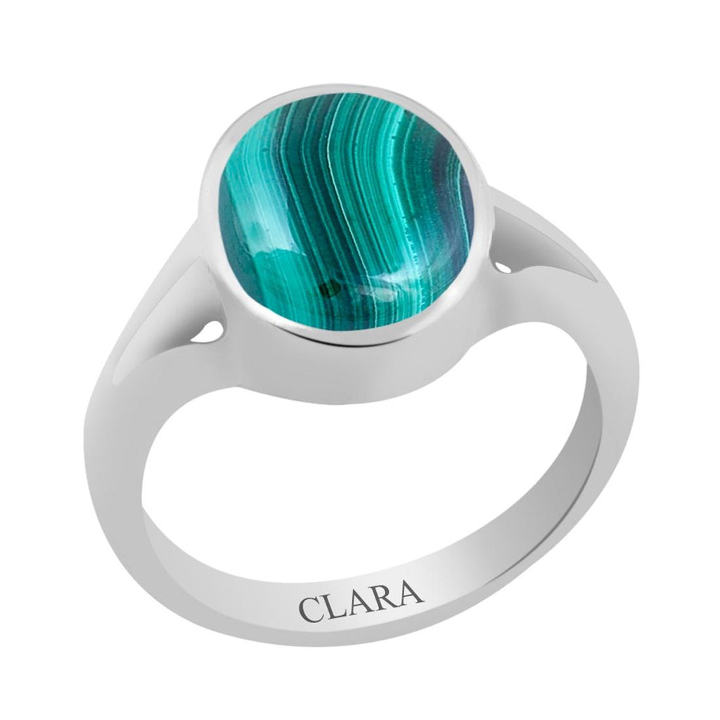 Certified Malachite Dana Firang Zoya Silver Ring 7.5cts or 8.25ratti