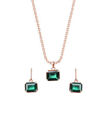 CLARA 925 Sterling Silver Celia Pendant Earring Chain Jewellery Set 