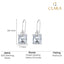 Silver Asscher Solitaire Dangle Drop Earrings