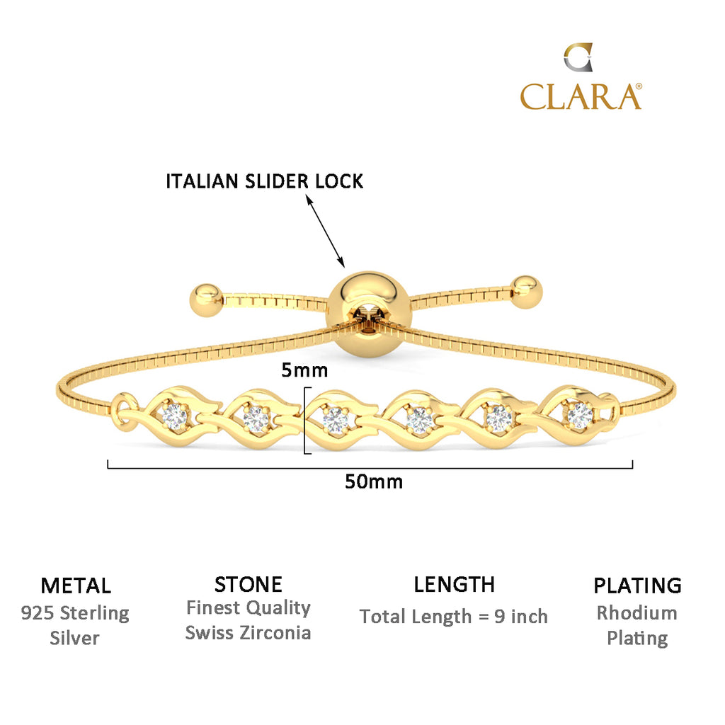 CLARA 925 Pure Silver Interlock Hand Bracelet