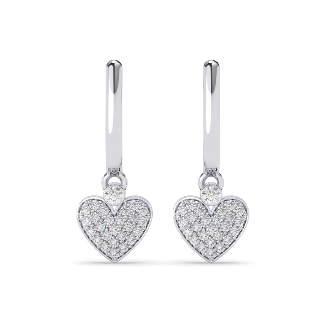 Silver Heart Dangler Drop Earrings