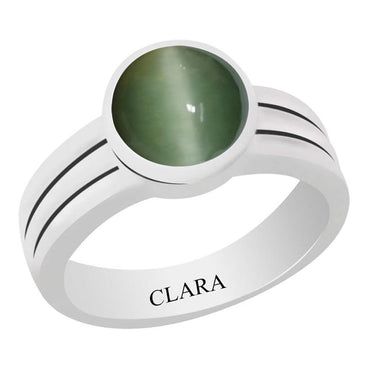 Certified Cat's Eye Lehsuniya Stunning Silver Ring 5.5cts or 6.25ratti