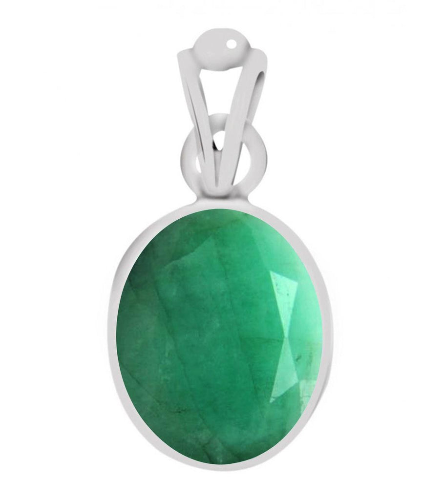 Certified Emerald (Panna) Silver Pendant 8.3cts or 9.25ratti