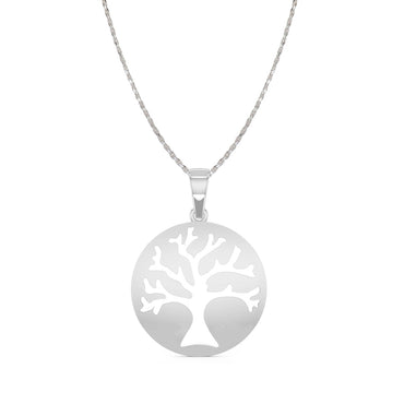 CLARA 925 Sterling Silver Tree Pendant Chain Necklace 