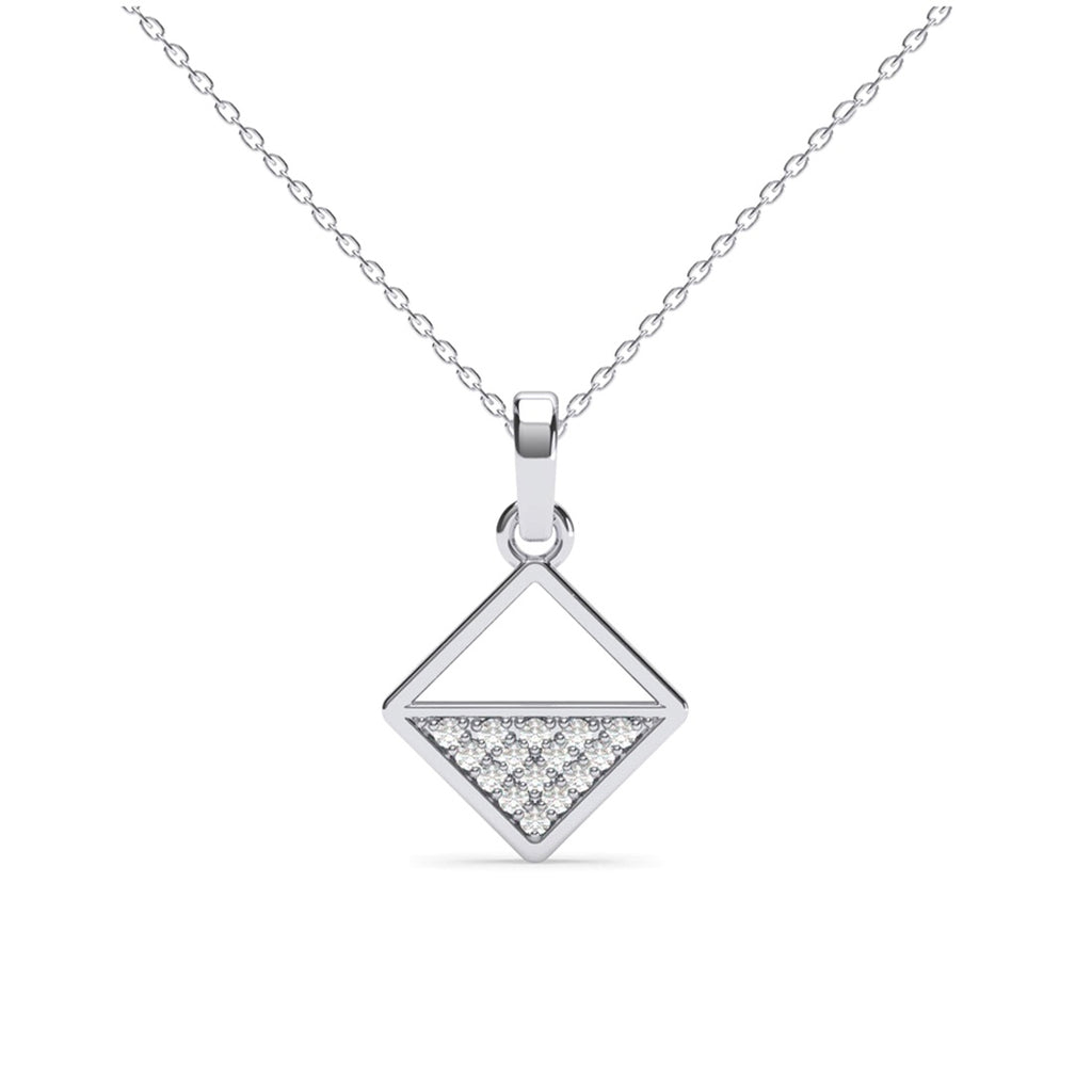 Silver Zeta Square Pendant Chain 