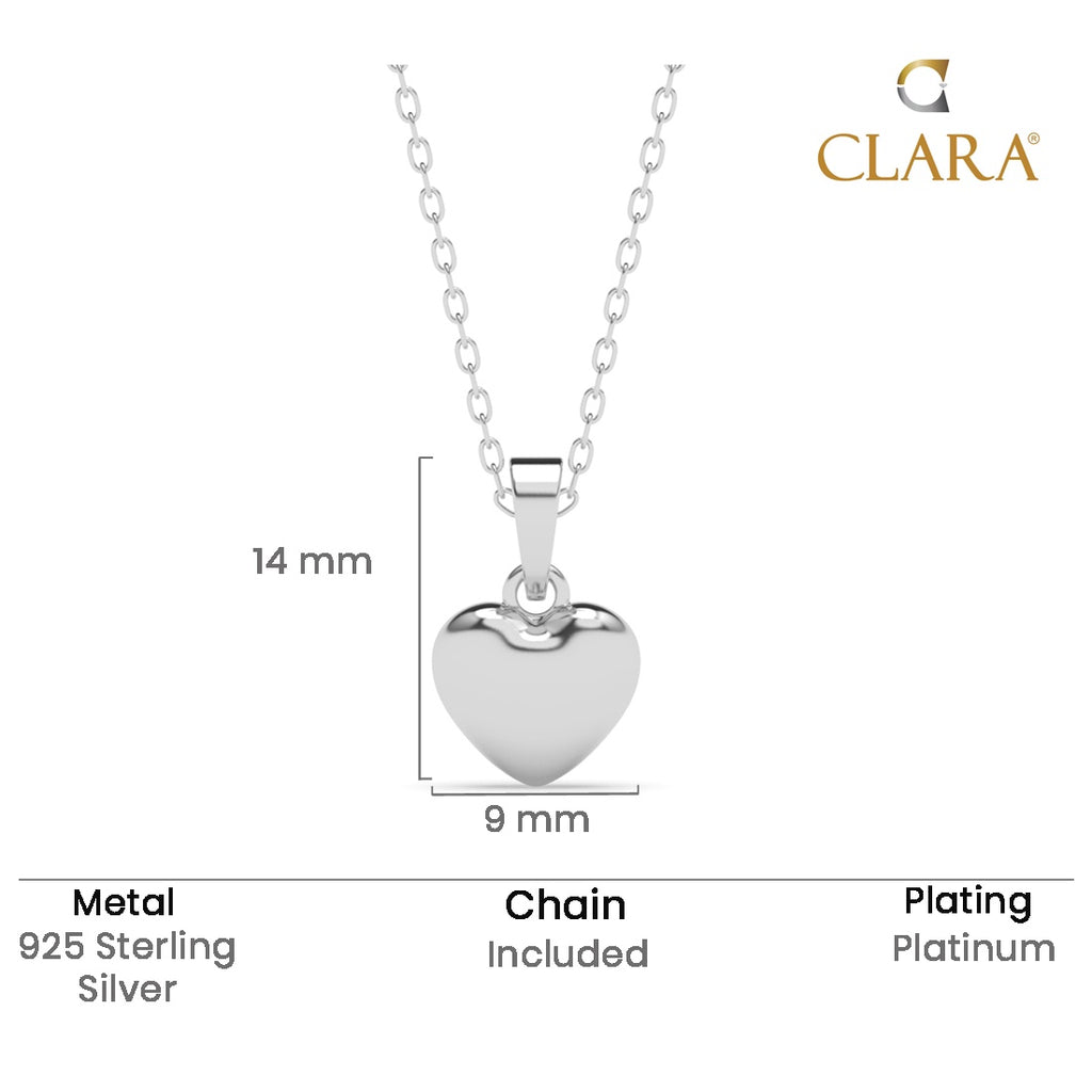 Silver Dua Heart Pendant Chain Necklace