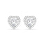 Silver Zilvia Heart Solitaire Stud Earrings