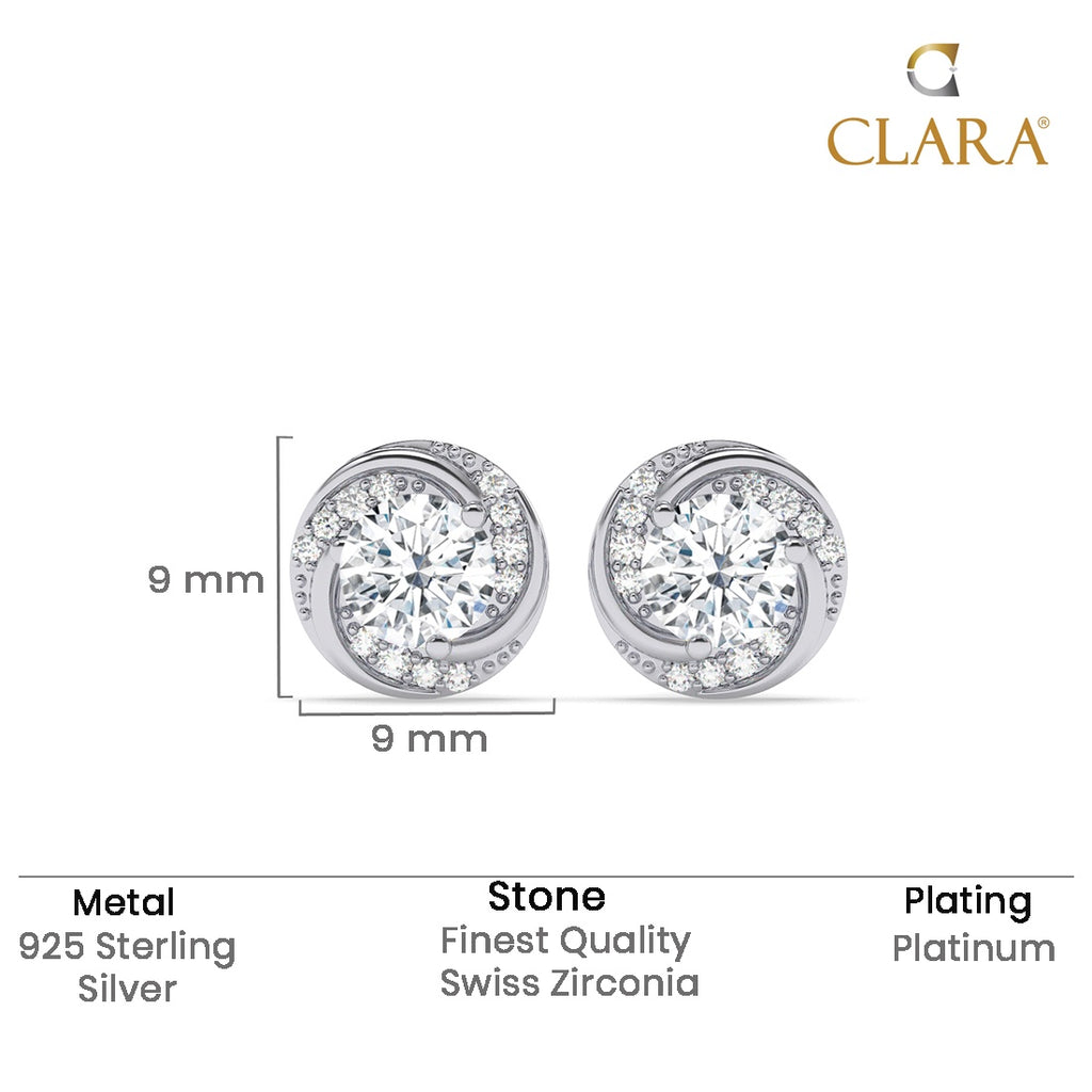 Silver Renzo Designer Stud Earrings