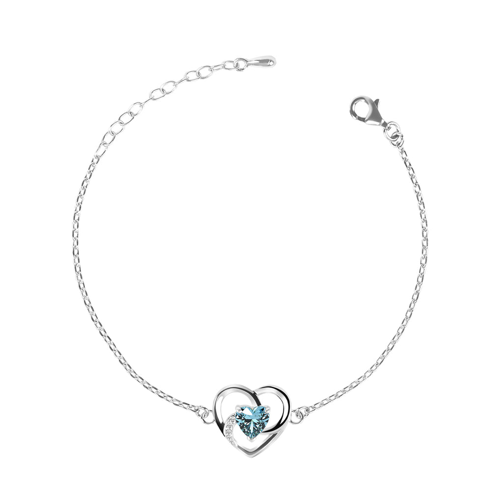 CLARA 925 Sterling Silver Heart Bracelet