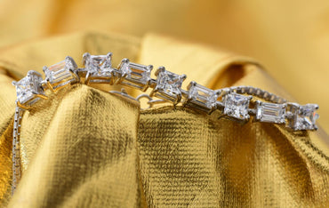 CLARA Made with Swiss Zirconia 925 Sterling Silver Capri Solitaire Bracelet Gift for Women and Girls