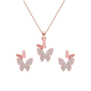 Silver Fairy Butterfly Jewellery Set