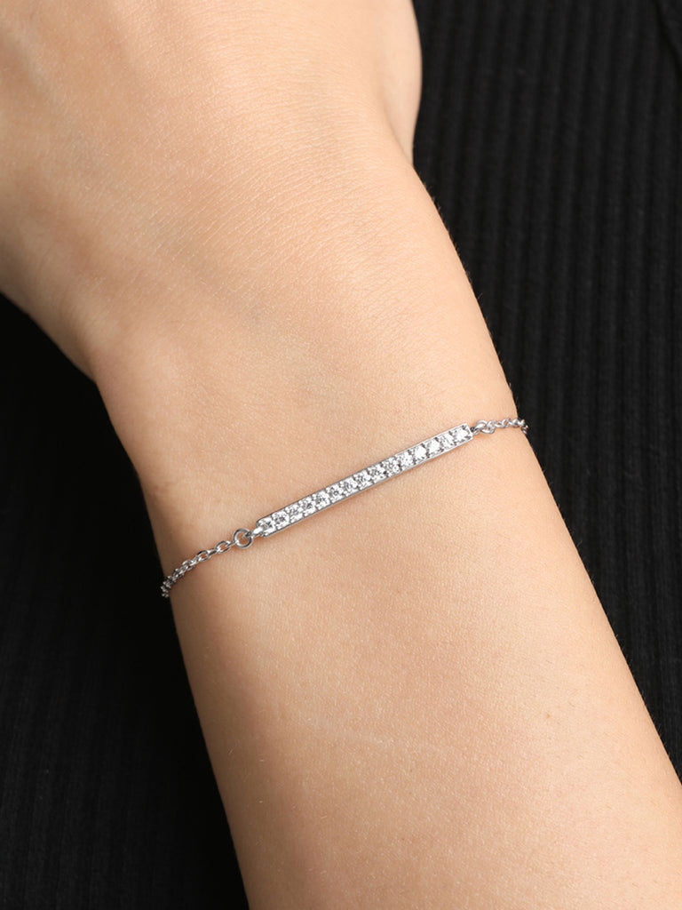 CLARA 925 Sterling Silver Bar Bracelet