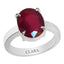 Certified Ruby Manik Prongs Silver Ring 6.5cts or 7.25ratti