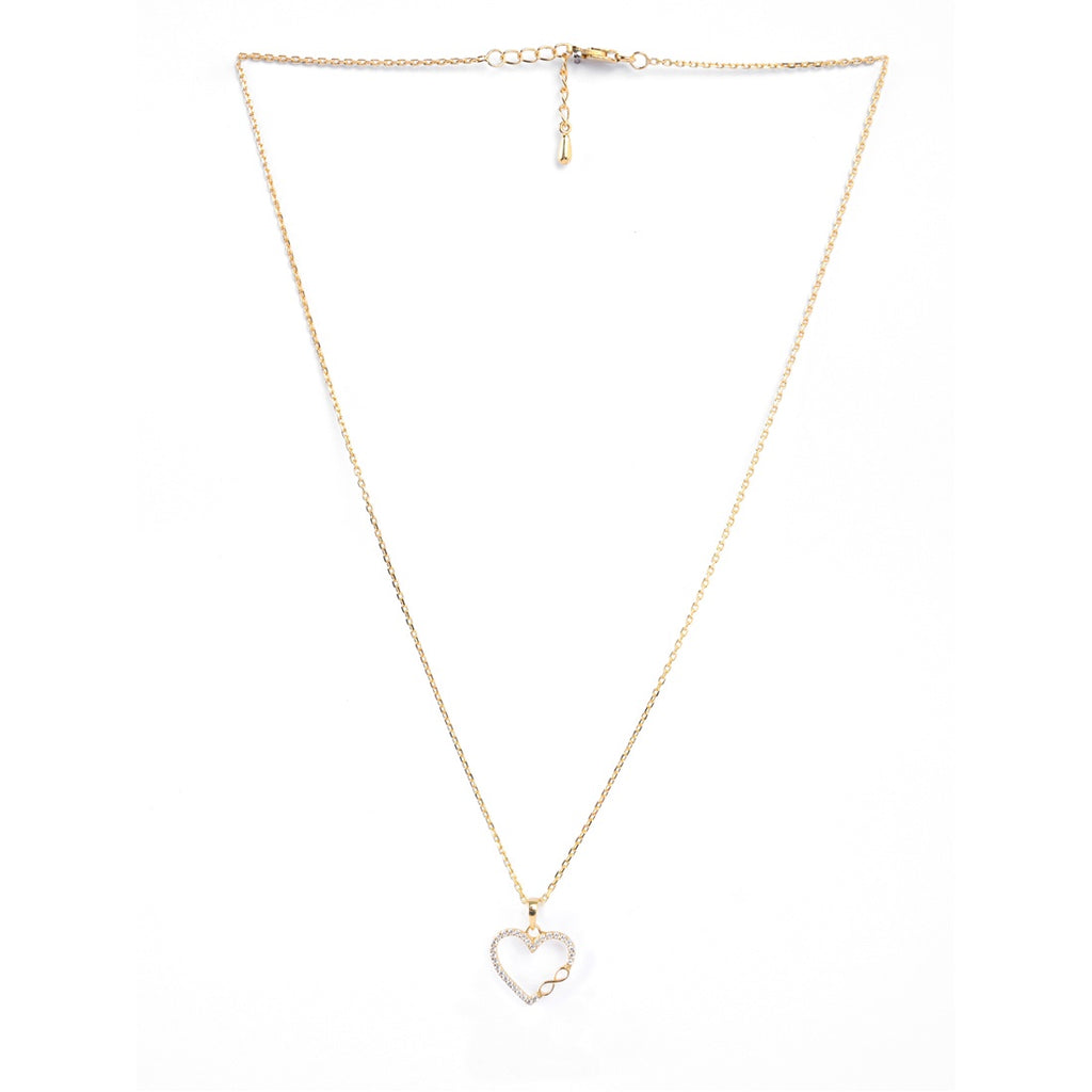 Silver Infinity Heart Pendant Chain Necklace