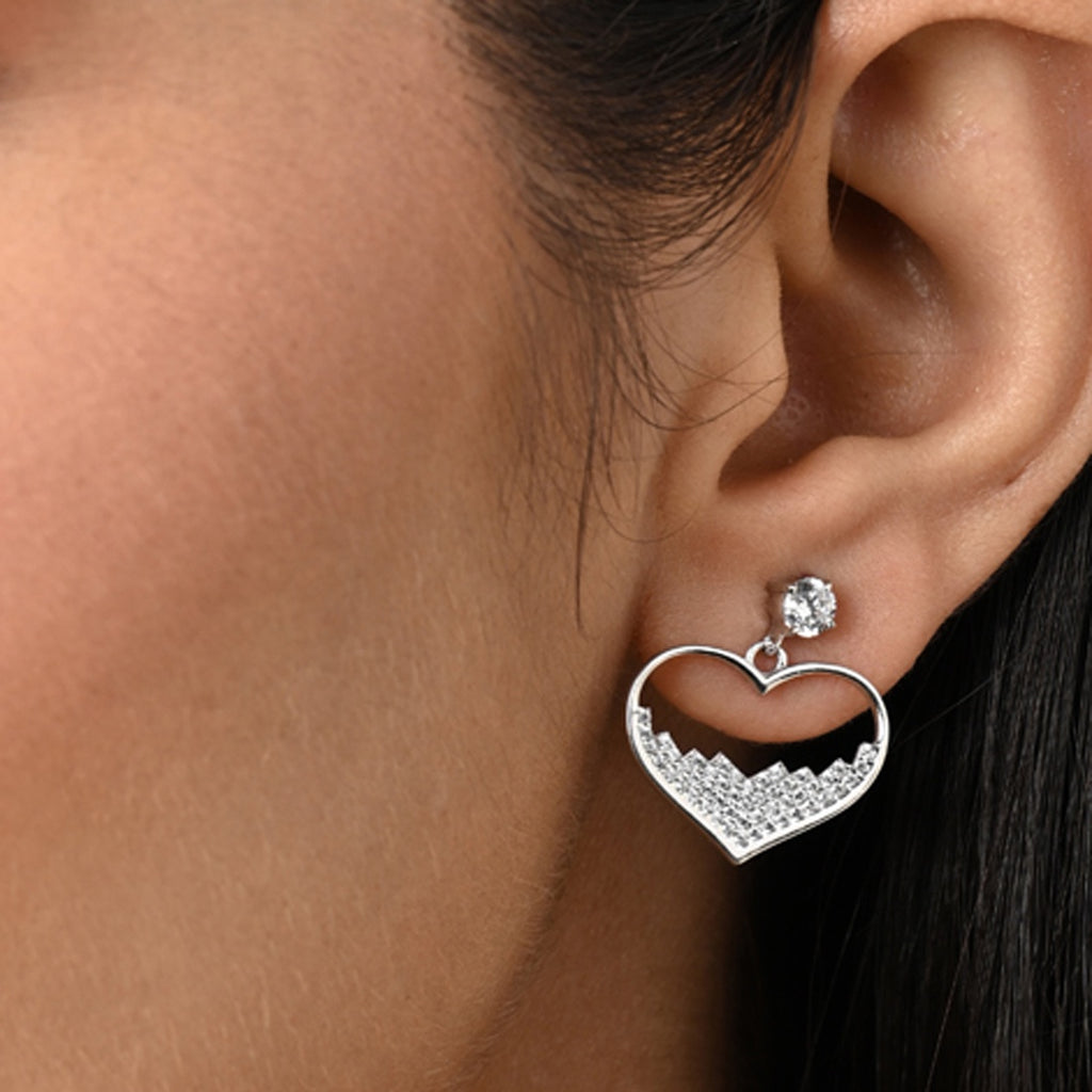 Silver Cuore Heart Earrings