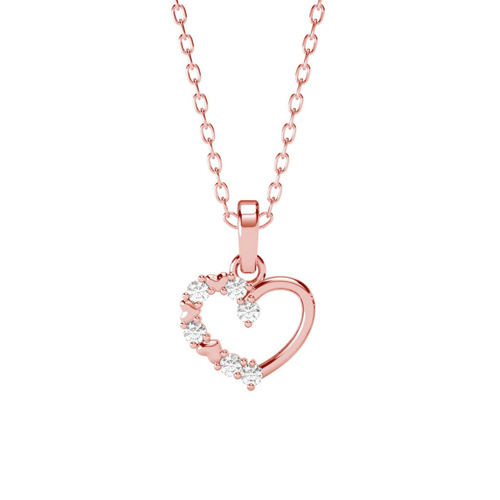 Silver Valentine Heart Pendant Chain  