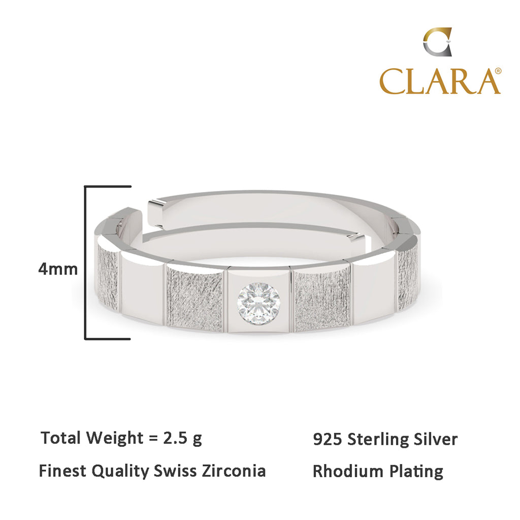 CLARA Real 925 Sterling Silver Neel Band Ring 