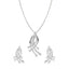 CLARA 925 Sterling Silver Iris Pendant Earring Chain Jewellery Set 