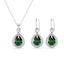 Silver Jino Green Solitaire Jewellery Set