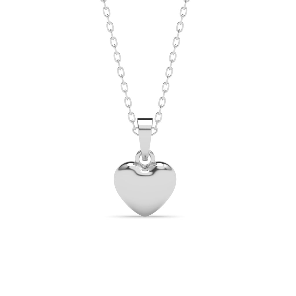 Silver Dua Heart Pendant Chain Necklace