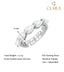 CLARA Pure 925 Sterling Silver Pear Eternity Finger Ring with Adjustable Band 