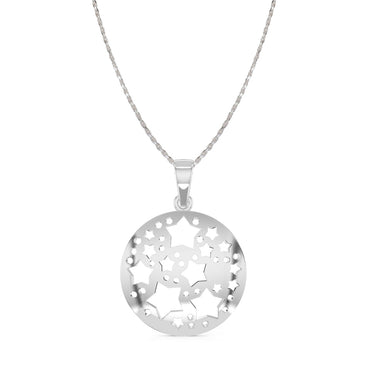 CLARA 925 Sterling Silver Bunch of Star Pendant Chain Necklace 