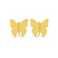 Silver Amber Golden Butterfly Stud Earrings