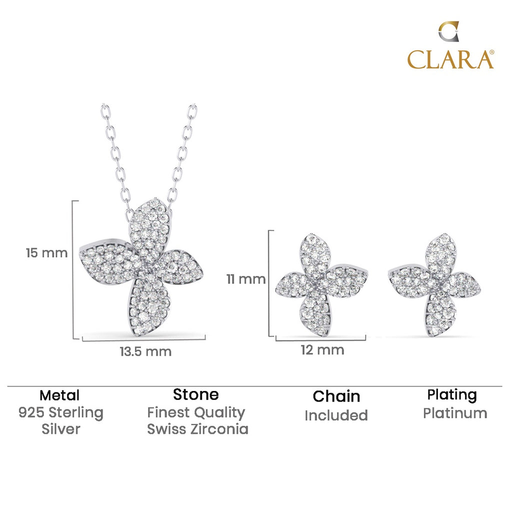 Silver Floral Jewellery Set