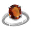 Certified Hessonite Gomed 4.8cts or 5.25ratti 92.5 Sterling Silver Adjustable Ring