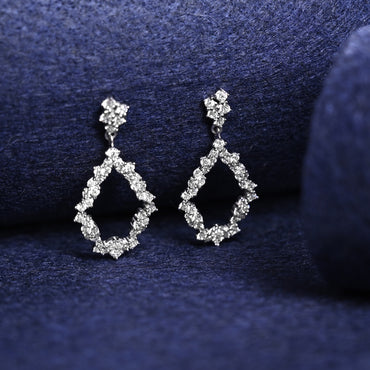 Silver Frida Studded Dangler Earrings