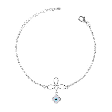 CLARA 925 Sterling Silver Evil Eye Flower Bracelet