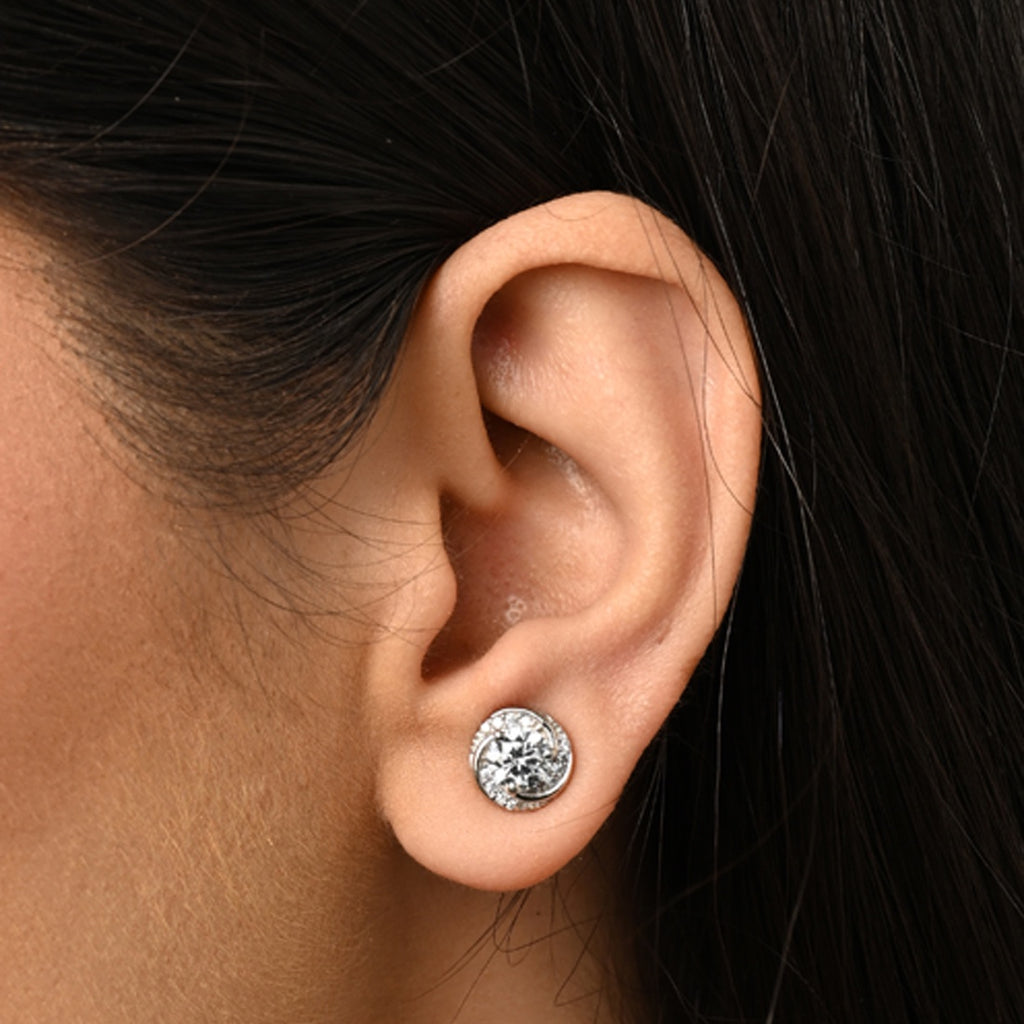 Silver Renzo Designer Stud Earrings