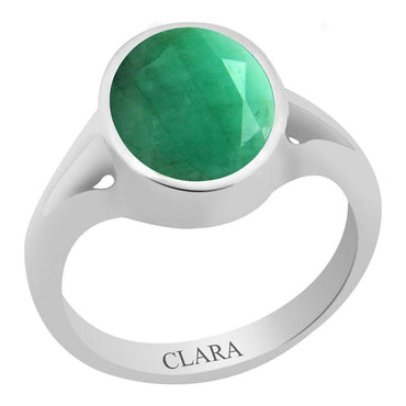 Certified Emerald Panna Zoya Silver Ring 4.8cts or 5.25ratti