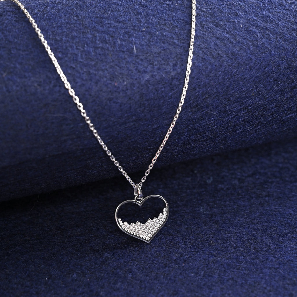 Silver Cuore Heart Pendant Chain