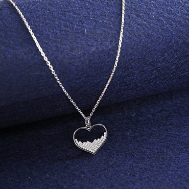 Silver Cuore Heart Pendant Chain 