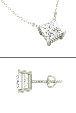 Silver Square Jewellery Set