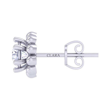 Clara Made with Swiss Zirconia 925 Sterling Silver Platinum Plated Ball Solitaire Earring Gift For Women & Girls