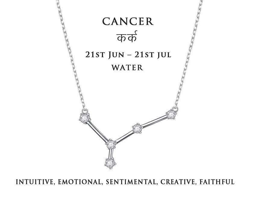 Cancer Zodiac Sign Diamond Necklace – Popular J