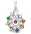 Clara 925 Sterling Silver Natural Certified Navaratna Stone Original 9 gems Pendant Locket for Men and Women