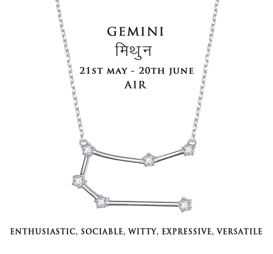 Petite Zodiac Necklace, Silver Astrology Sign Necklace, Birthday Gift –  AMYO Jewelry