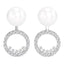 CLARA 925 Sterling Silver Pearl Detach Earrings | Rhodium Plated, Swiss Zirconia , Screw Back | Gift for Women & Girls