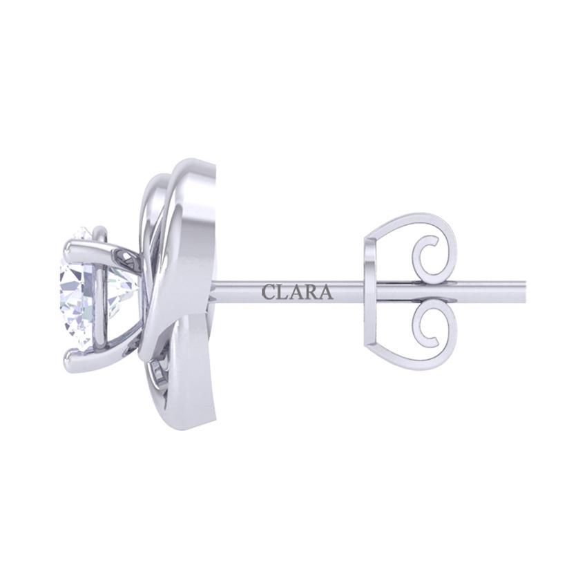 Clara Made with Swiss Zirconia 925 Sterling Silver Platinum Plated Emily Solitaire Earring Gift For Women & Girls